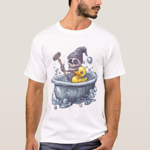 Camiseta Ossos na Hora do Banho � Crânio Engraçado e Fofo n