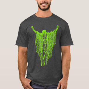 Camiseta Ossos secos Pastel Gótico verde esqueleto assustad