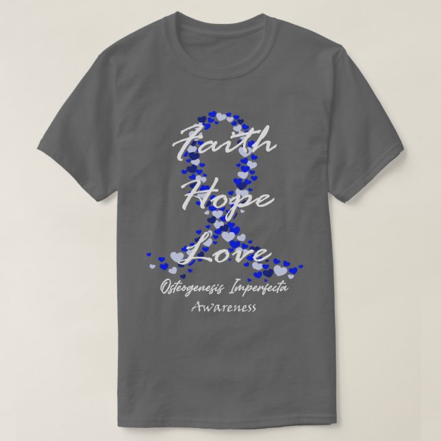 Camiseta Osteogênese Imperfeição Sensibilização Fé Esperanç (Frente do Design)
