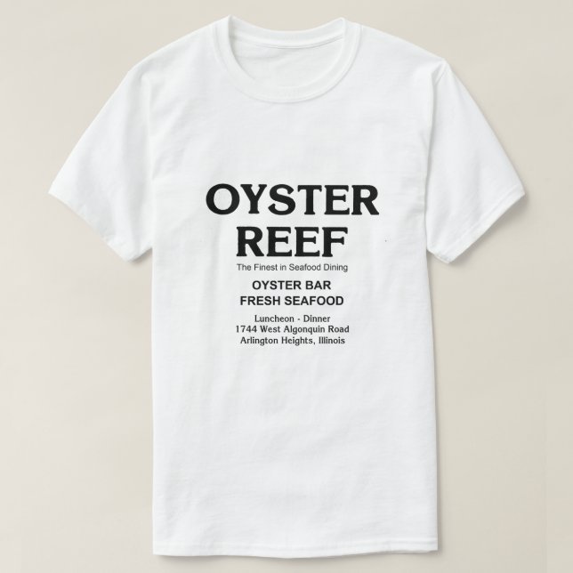 Camiseta Ostra Reef, Jantar De Marisco, Arlington Heights,  (Frente do Design)