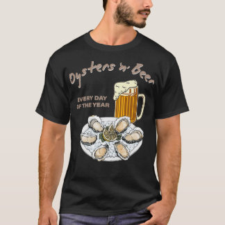Camiseta Ostras e Cerveja Todos os Dias do Ano Engraçados