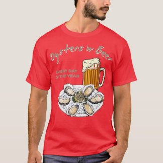 Camiseta Ostras e Cerveja Todos os Dias do Ano Oyste Engraç