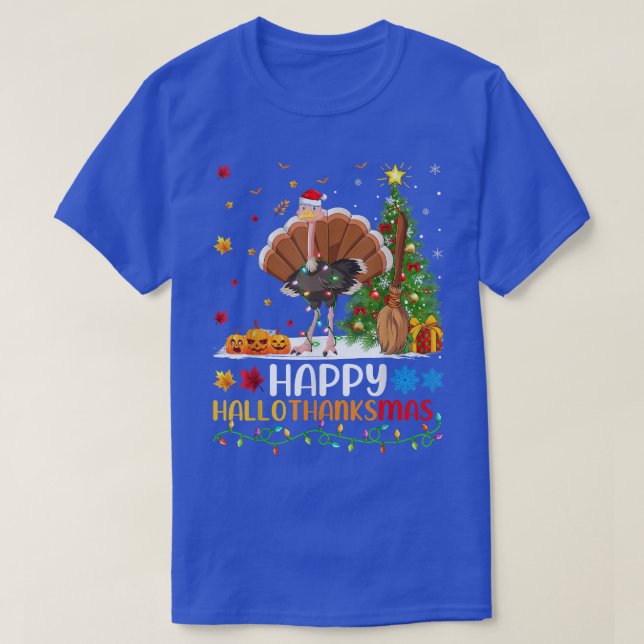 Camiseta Ostrich Bird Lover Funny Happy Ostrich Olá (Frente do Design)
