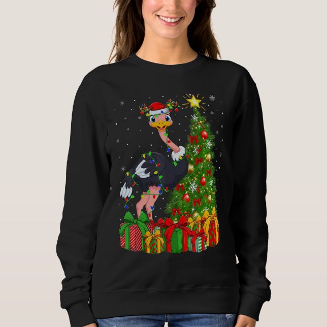 Camiseta Ostrich Bird   Xmas Holiday Santa Ostrich Christma (Frente)