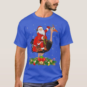 Camiseta Ostrich Bird Xmas Matching Santa Riding Ostrich Ch