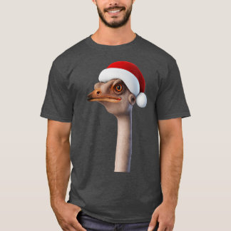 Camiseta Ostrich Divertido A Usar O Humor Animal De Santa H