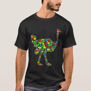 Camiseta Ostrich Engraçado Quebra-cabeça animal consciência