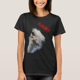 Camiseta Ostrich Engraçado Rosto De Pássaro Com Alle De Exp