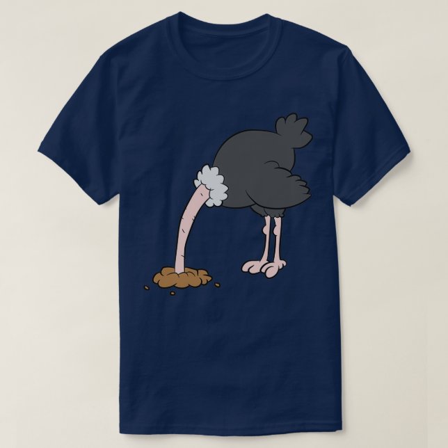 Camiseta Ostrich mente na areia (Frente do Design)