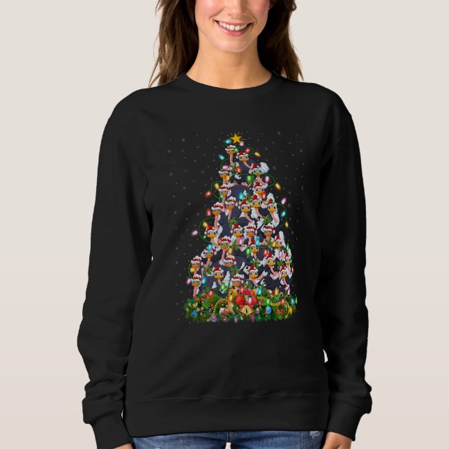 Camiseta Ostrich  Xmas Lights Santa Ostrich Christmas Tree (Frente)
