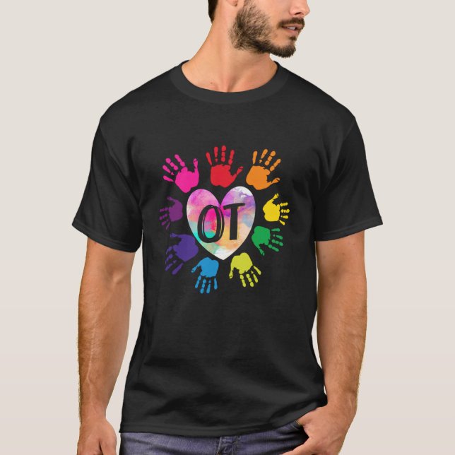 Camiseta OT Hand Heart Occupational Therapy Therapist Teach (Frente)