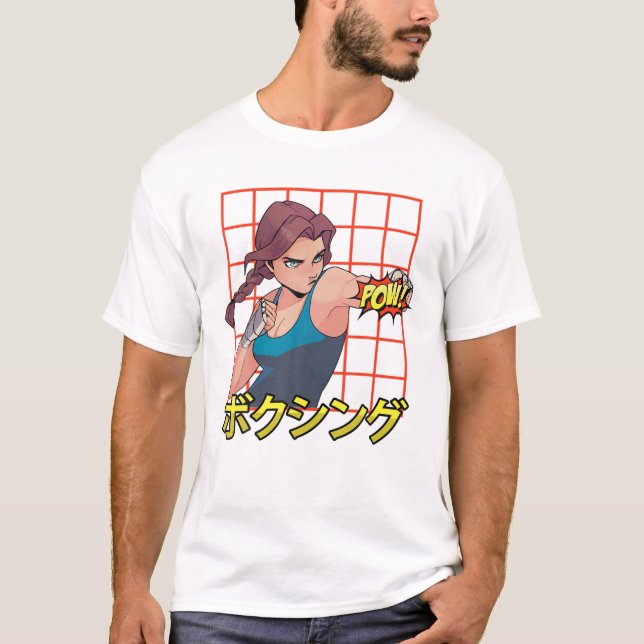 Camiseta Otaku - Anime Boxing Girl - Manga Japonês Aesthet (Frente)
