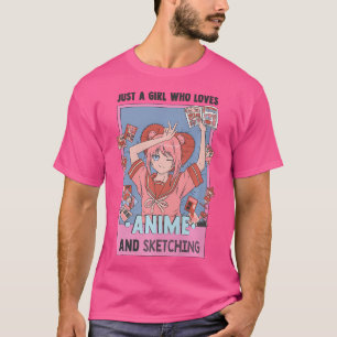 Camiseta Otaku Anime Girl, Apenas Uma Menina Que Ama Anime 