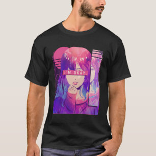 Camiseta Otaku Anime Girl Vaporwave Aestética Sad Anime