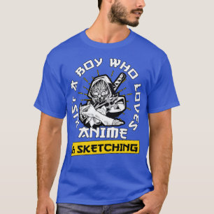 Camiseta Otaku Apenas Um Menino Que Adora Esboçar