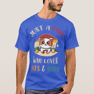 Camiseta Otaku Apenas Uma Menina Que Ama Gatos E Animes