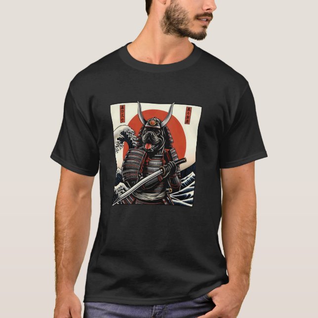 Camiseta Otaku Cane Corso cão Samurai (Frente)