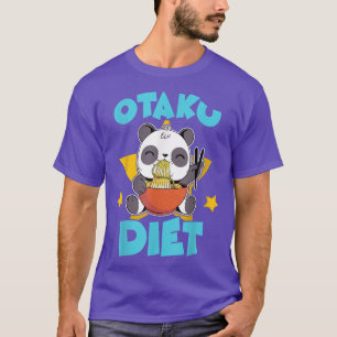 Camiseta Otaku Diet Funny Cute Kawaii Panda Bear Anime Rame