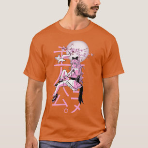 Camiseta Otaku Manga Anime Girl Japonesa Cherry Blossom Sak