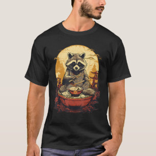 Camiseta Otaku Raccoon come Comida japonesa Ramen Noodles 5