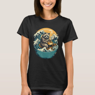 Camiseta Otaku Raccoon come Comida japonesa Ramen Noodles 6