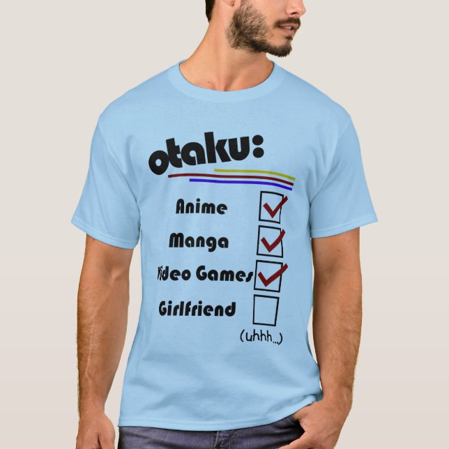 Camiseta Otaku (versão masculina - fêmea disponível) (Frente)