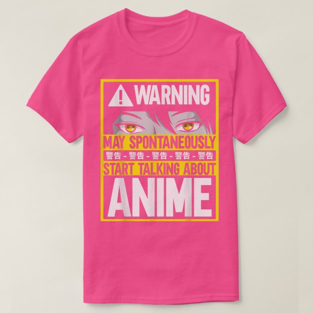 Camiseta Otaku  Warning May Spontaneously Start Talking Abo (Frente do Design)