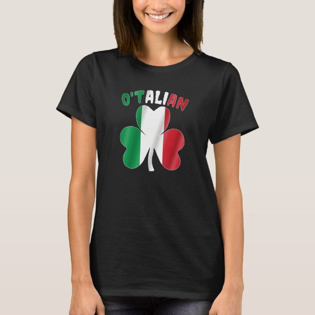 Camiseta O'talian Italian St patrick's day Italia Shamrock  (Frente)