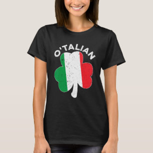 Camiseta O'talian Italiana Dia de São Patrício Italia Flag 