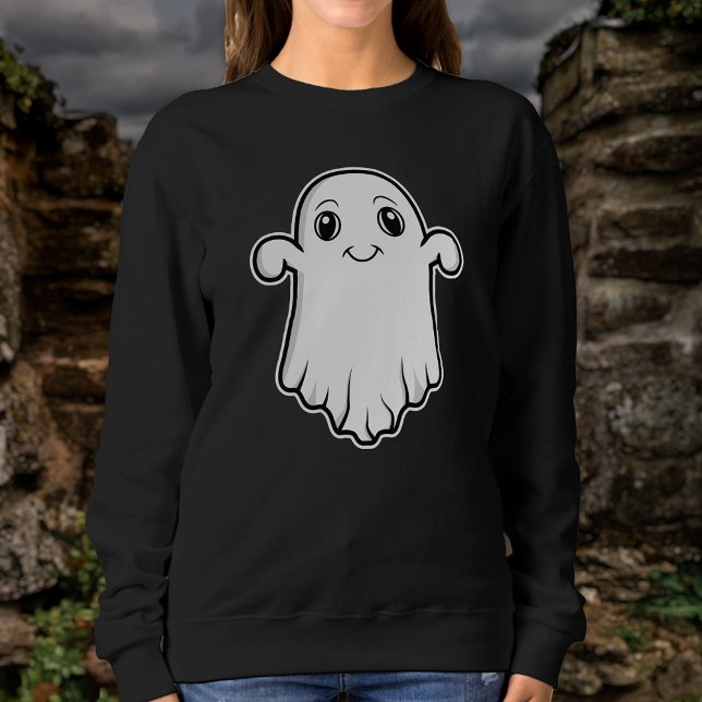 Camiseta Ótima Ilustração de Cartoon Fantasma no Dia das Br (Ideal design for Halloween time, for example.)