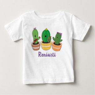 Camiseta Ótima ilustração de desenho animado de cacto tr