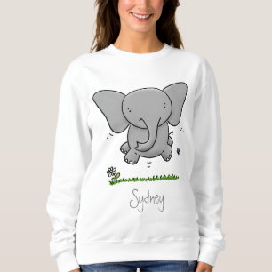 Camiseta Ótima ilustração de desenho animado de elefante