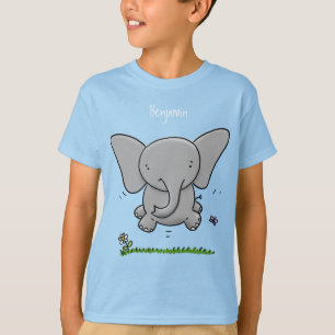 Camiseta Ótima ilustração de desenho animado de elefante be