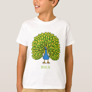 Camiseta Ótima ilustração de pássaro pavão brilhante