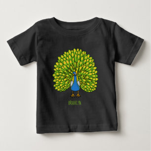 Camiseta Ótima ilustração de pássaro pavão brilhante