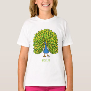 Camiseta Ótima ilustração de pássaro pavão brilhante