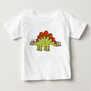 Camiseta Ótima Ilustração De Um Dinossauro De Estegossauro.