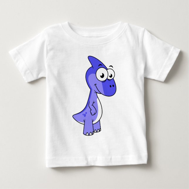 Camiseta Ótima Ilustração De Um Dinossauro Parasaurolofico. (Frente)