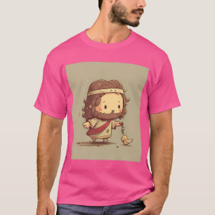 Camiseta Ótima Ilustração do Cristo de Jesus com pássaro