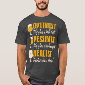 Camiseta Otimista Alcoólatra Realista Engraçado Cerveja des