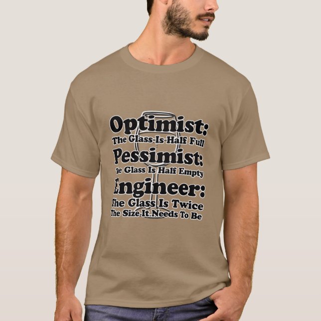 Camiseta Otimista: O Vidro É Pessimista De Meio Cheio: O Gl (Frente)