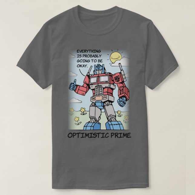 Camiseta Otimista, Prime Funny (Frente do Design)