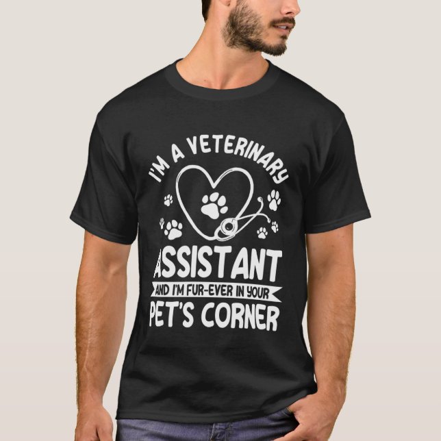 Camiseta Ótimo Assistente Veterinário Diz Cuidador de Anima (Frente)