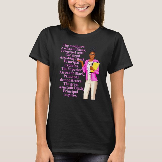Camiseta Ótimo Educador de Escola Assistente de Diretor Neg (Frente)