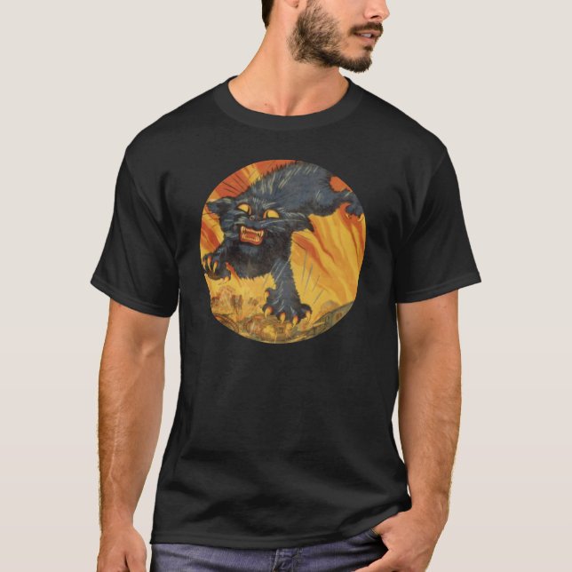Camiseta Ótimo Gato Feral adicione seu texto (Frente)