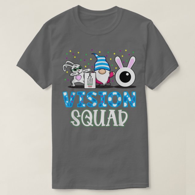 Camiseta Otometria Funny Vision Esquadrão Optometria Bunny  (Frente do Design)