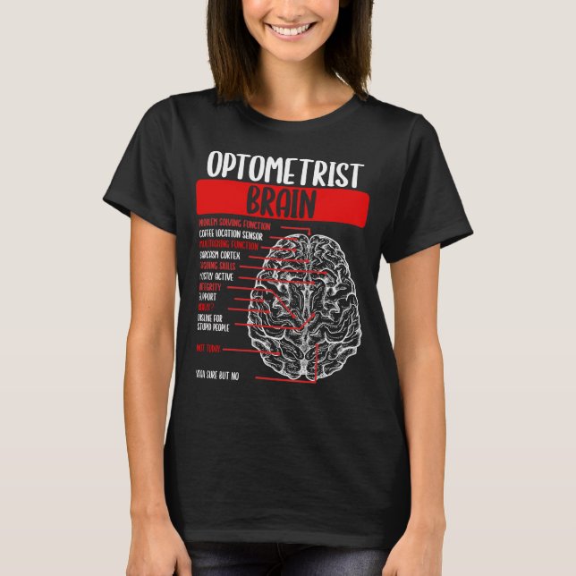 Camiseta Otometrista Brain Eyeglass Whisperer Opticista Dev (Frente)