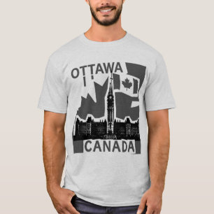 Camiseta Ottawa. Canadá. Bandeira canadense. Parliament Hil