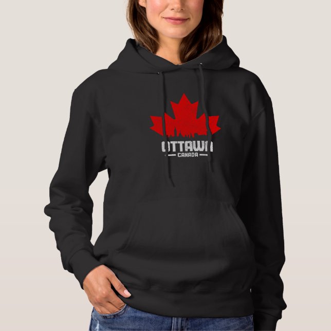 Camiseta Ottawa Quebec Canada Maple Leaf Canadian Flag Skyl (Frente)