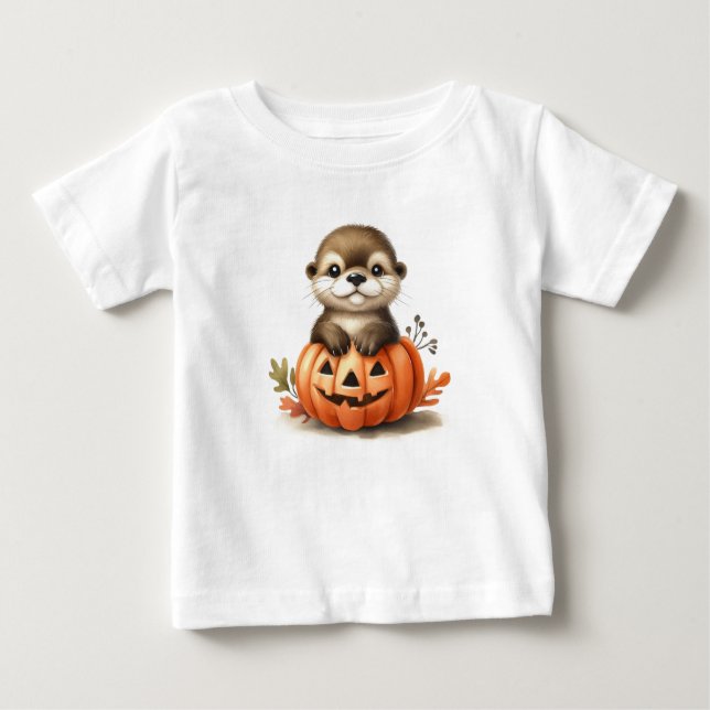 Camiseta Otter Adorável do Halloween (Frente)